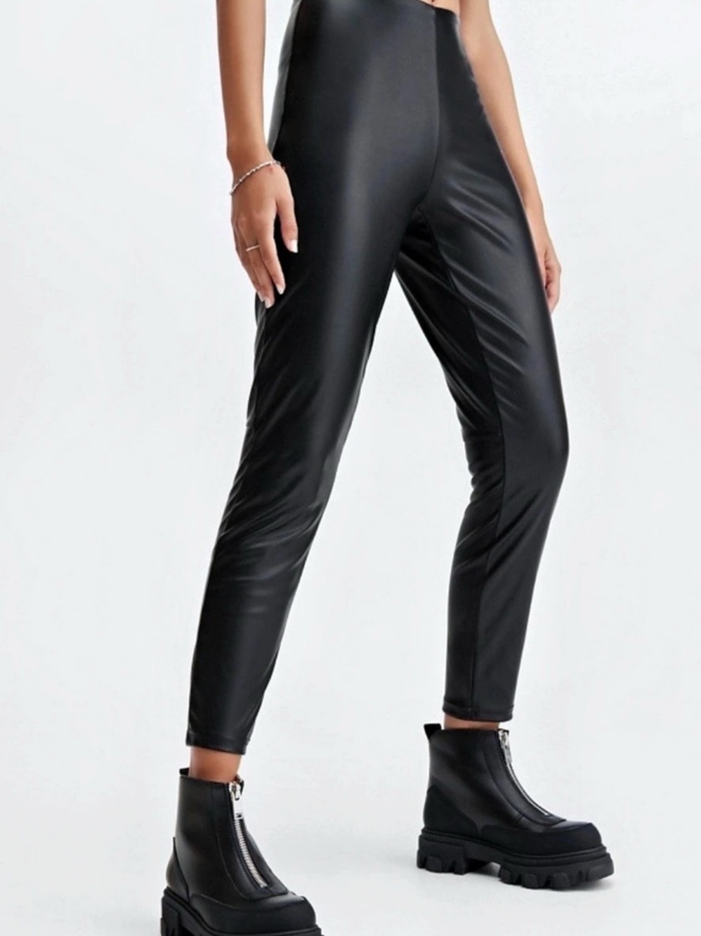 Vegan Leather Leggings in Black Like New